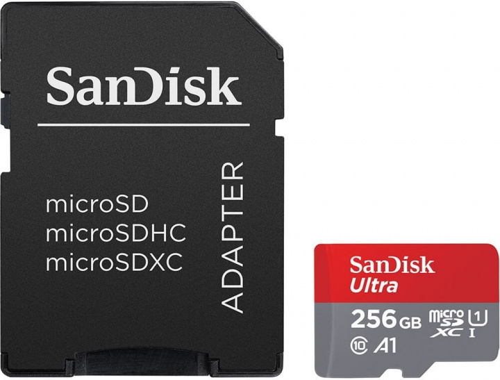 SanDisk Ultra Minneskort microSDXC, 256GB i gruppen Elektronikk / Lagringsmedia / Minnekort / MicroSD/HC/XC hos TP E-commerce Nordic AB (38-97325)