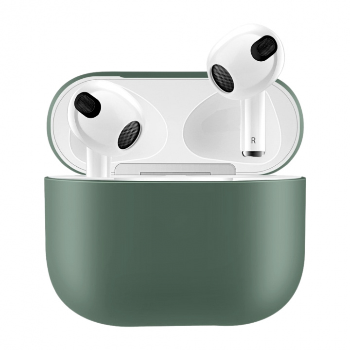 Silikonskal till Airpods 3, Mörkgrön i gruppen Elektronikk / Lyd & Bilde / Hodetelefoner & Tilbehør / Tilbehør hos TP E-commerce Nordic AB (38-97509)