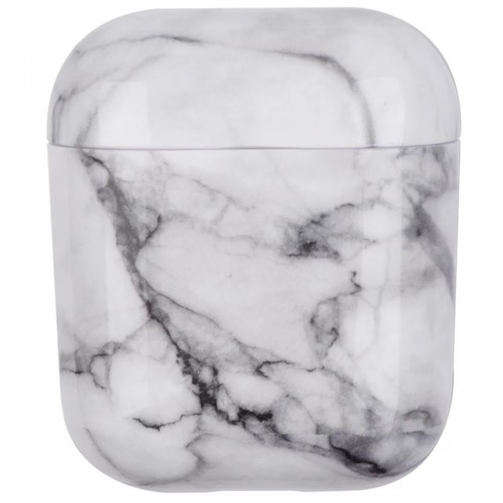 Beskyttelsesetui i marmormønster til Apple Airpods, Lysegrå i gruppen Elektronikk / Lyd & Bilde / Hodetelefoner & Tilbehør / Tilbehør hos TP E-commerce Nordic AB (38-97526)