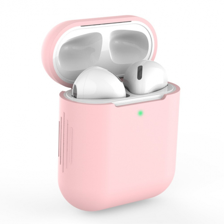 Skyddsfodral i silikon till Apple Airpods, Rosa i gruppen Elektronikk / Lyd & Bilde / Hodetelefoner & Tilbehør / Tilbehør hos TP E-commerce Nordic AB (38-97601)