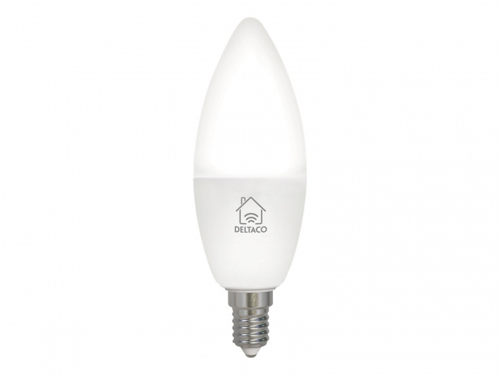 Deltaco SMART HOME LED-lampa, E14, WiFI, 4.9W, 2700K-6500K, dimbar, vit i gruppen Elektronikk / Lys / LED-lys hos TP E-commerce Nordic AB (38-97789)