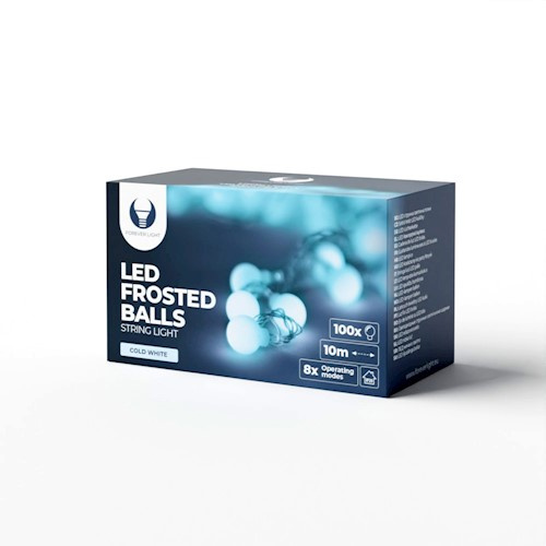 LED-sløyfe 10m, 230V, 100stk LED-kuler, Kulhvit i gruppen Elektronikk / Lys / LED sløyfer hos TP E-commerce Nordic AB (38-98125)