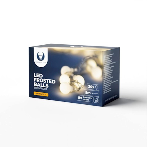 LED String 5m, 230V, 30stk LED-kuler, Varmhvit i gruppen Elektronikk / Lys / LED sløyfer hos TP E-commerce Nordic AB (38-98129)
