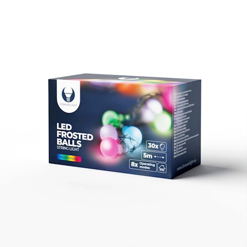 LED String 5m, 230V, 30stk LED-kuler, flerfarget i gruppen Elektronikk / Lys / LED sløyfer hos TP E-commerce Nordic AB (38-98131)