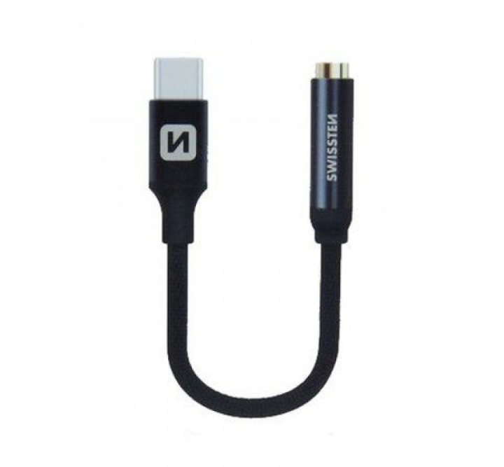 Swissten USB-C till 3,5mm Adapter, 15cm, Svart i gruppen SMARTTELEFON & NETTBRETT / Ladere og Kabler / Adaptere hos TP E-commerce Nordic AB (38-98165)