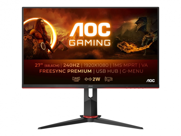 AOC C27G2ZU/BK Curved WLED-Skärm för Gaming 27\'\' i gruppen Datautstyr / Dataskjerm / Dataskjermer hos TP E-commerce Nordic AB (38-98254)