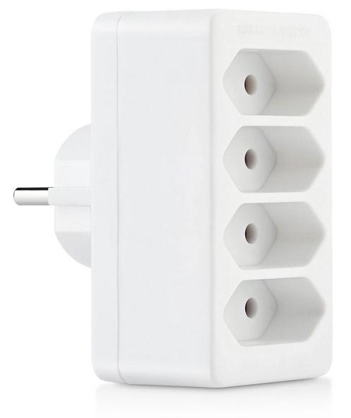 Splitterplugg 4-veis EU, adapter med 4 stikkontakter i gruppen HJEM, HUS OG HAGE / El og belysning / Grenuttak hos TP E-commerce Nordic AB (38-98338)