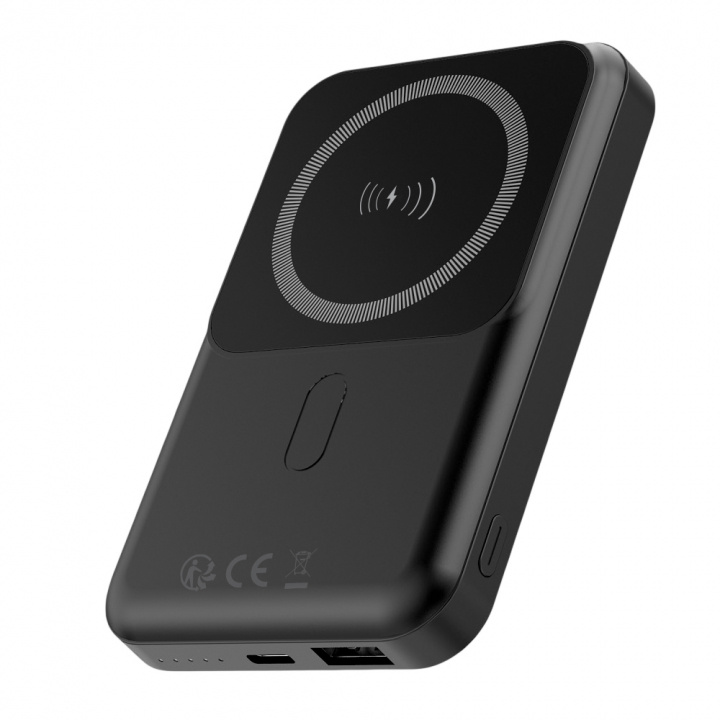 Forever MATB-100 Powerbank med trådløs lading, PD QC 22,5W 10000 mAh, svart i gruppen SMARTTELEFON & NETTBRETT / Ladere og Kabler / Powerbanks hos TP E-commerce Nordic AB (38-98553)