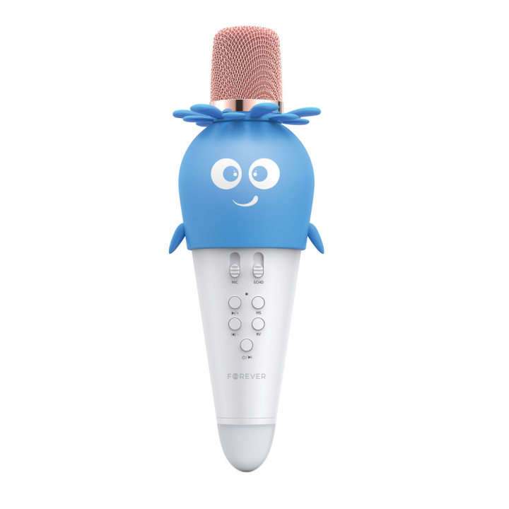 Forever AMS-200 Bluetooth-karaokemikrofon med høyttaler, blå i gruppen Elektronikk / Lyd & Bilde / Håndholdte mikrofoner hos TP E-commerce Nordic AB (38-98554)
