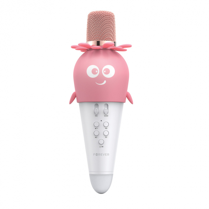 Forever AMS-200 Bluetooth-karaokemikrofon med høyttaler, rosa i gruppen Elektronikk / Lyd & Bilde / Håndholdte mikrofoner hos TP E-commerce Nordic AB (38-98555)