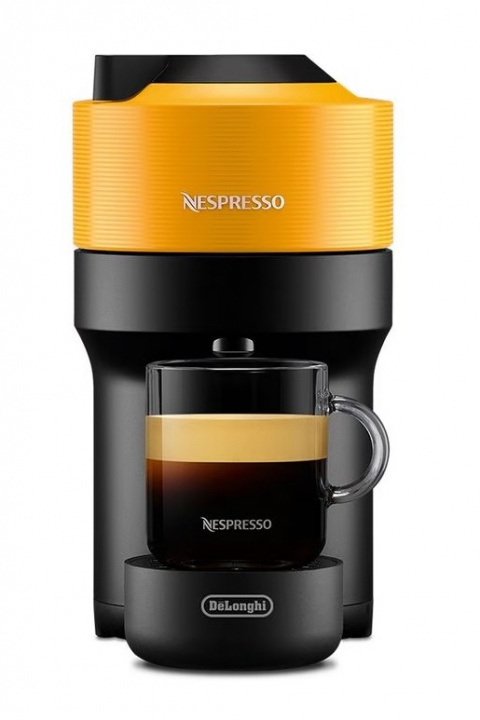 Nespresso Vertuo Pop Kaffemaskin av DeLonghi, Gul i gruppen HJEM, HUS OG HAGE / Husholdningsapparater / Kaffe og espresso / Espressomaskiner hos TP E-commerce Nordic AB (38-98560)