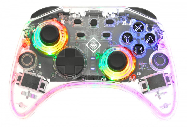 DELTACO Nintendo Switch-kontroller, gjennomsiktig, RGB, makroknapper i gruppen Elektronikk / TV-spill & tilbehør / Nintendo Switch / Tilbehør hos TP E-commerce Nordic AB (38-98570)