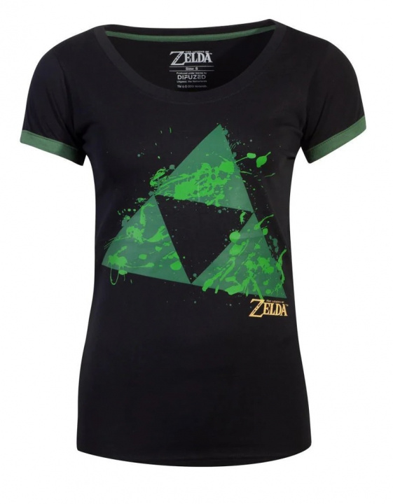 Zelda - Triforce Splatter T-skjorte for kvinner, XL i gruppen SPORT, FRITID & HOBBY / Tilbehør / T-shirts hos TP E-commerce Nordic AB (38-98628)
