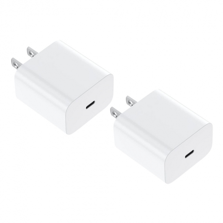 2-pakning hurtigladere med amerikansk støpsel, USB-C i gruppen HJEM, HUS OG HAGE / El og belysning / Reiseadaptere hos TP E-commerce Nordic AB (38-98724)