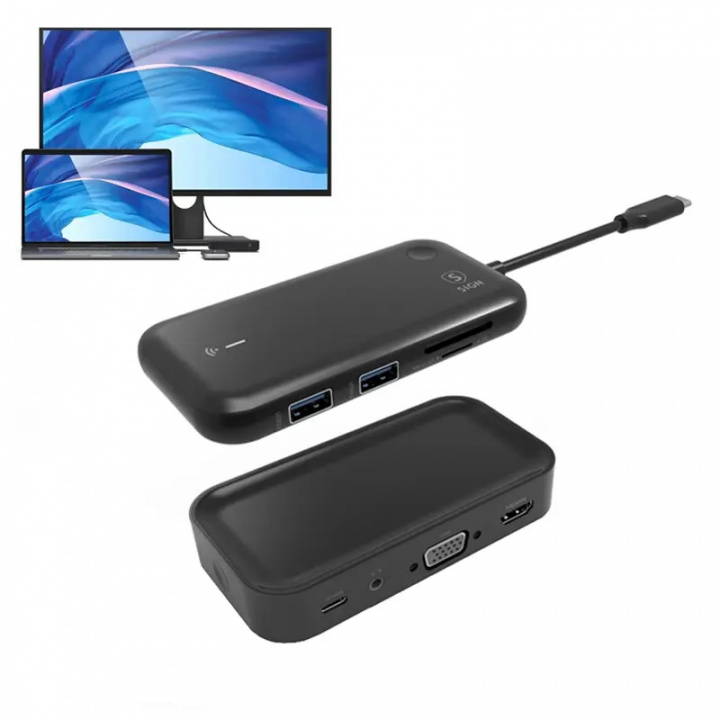 SiGN trådløs USB-C-hub sender + mottaker i gruppen Datautstyr / Datamaskin Tilbehør / USB-Hubs hos TP E-commerce Nordic AB (38-98729)