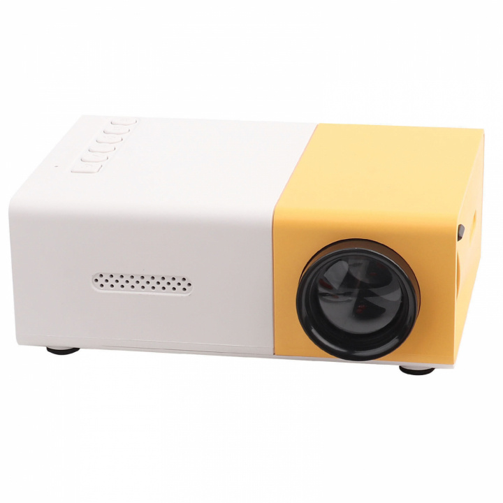 LED-projektor Mini, gul/hvit i gruppen Elektronikk / Lyd & Bilde / Hjemmekino, HiFi og bærbar / Projektorer og tilbehør hos TP E-commerce Nordic AB (38-98731)