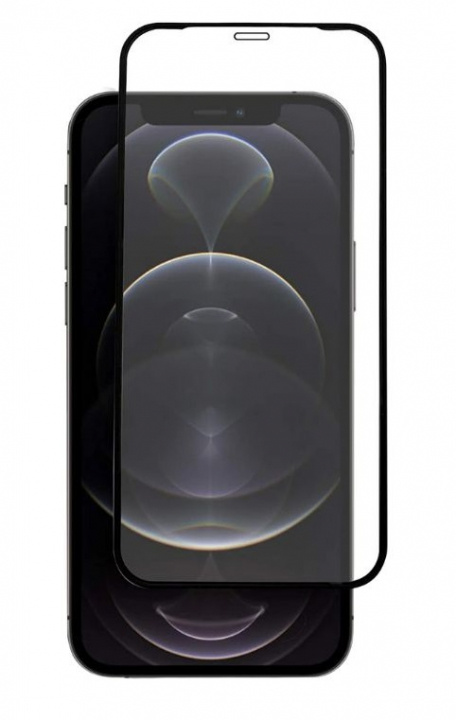 Skärmskydd i härdat glas till iPhone 12 Pro Max, Svart kant i gruppen SMARTTELEFON & NETTBRETT / Mobilbeskyttelse / Apple / iPhone 12 Pro / Skjermbeskyttelse hos TP E-commerce Nordic AB (38-98781)