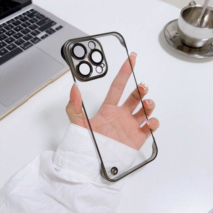 Rammeløst etui for iPhone 14 Pro, gjennomsiktig/svart i gruppen SMARTTELEFON & NETTBRETT / Mobilbeskyttelse / Apple / iPhone 14 hos TP E-commerce Nordic AB (38-98896)