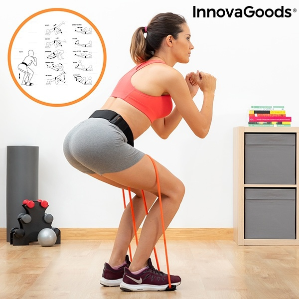 Bootrainer - Bälte med motståndsband för Glutes + Träningsguide i gruppen SPORT, FRITID & HOBBY / Treningsutstyr / Treningstilbehør hos TP E-commerce Nordic AB (38-99076)