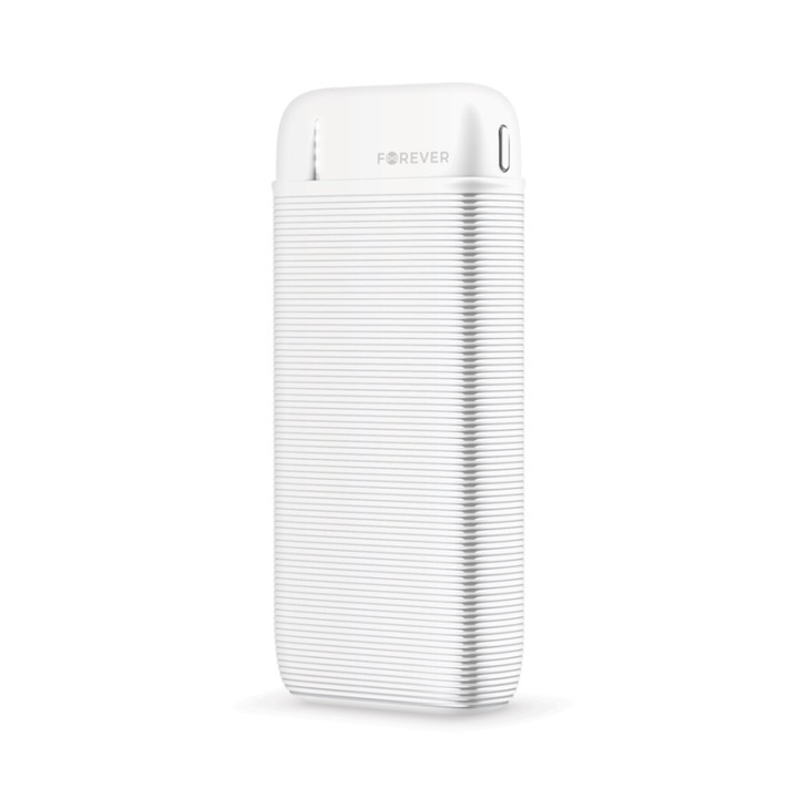 Forever Powerbank 10000 mAh TB-100M, hvit i gruppen SMARTTELEFON & NETTBRETT / Ladere og Kabler / Powerbanks hos TP E-commerce Nordic AB (38-99179)
