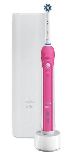 Oral-B Pro 1 750 CA Pink + Travel case i gruppen HELSE OG SKJØNNHET / Munnpleie / Elektriske tannbørster hos TP E-commerce Nordic AB (38-99382)