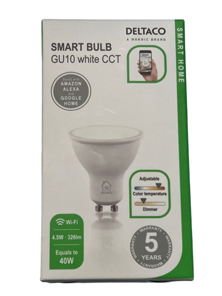 Smart LED-lampa, kall- och varmvit, GU10 sockel i gruppen Elektronikk / Lys / LED-lys hos TP E-commerce Nordic AB (38-99396)