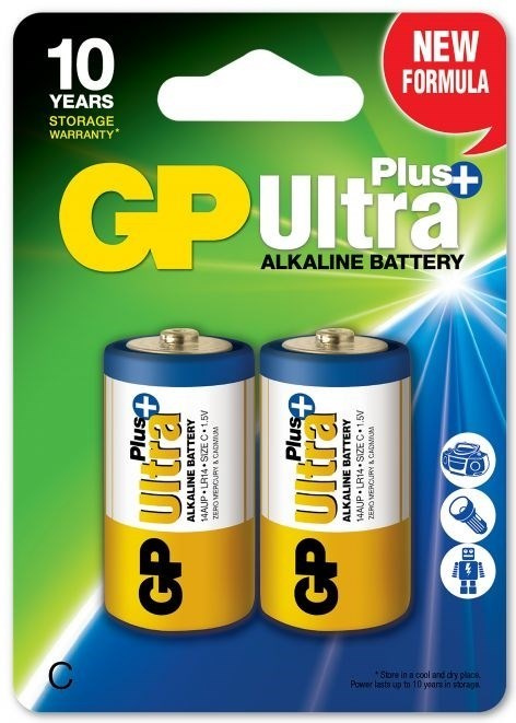 GP Ultra Plus Alkaline C batteri, 14AUP/LR14, 2-pack i gruppen Elektronikk / Batterier & Ladere / Batterier / Andre hos TP E-commerce Nordic AB (38-99862)