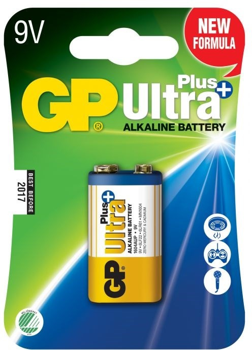 GP Ultra Plus Alkaline 9V batteri, 1604AUP/6LF22, 1-pk i gruppen Elektronikk / Batterier & Ladere / Batterier / 9V hos TP E-commerce Nordic AB (38-99863)