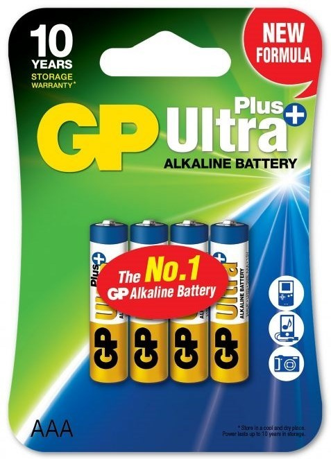 GP Ultra Plus Alkaline AAA-batteri, 24AUP/LR03, 4-pk i gruppen Elektronikk / Batterier & Ladere / Batterier / AAA hos TP E-commerce Nordic AB (38-99865)