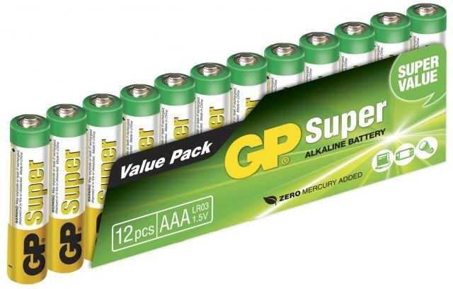 GP Super Alkaline AAA-batteri, 24A/LR03, 12-pakning i gruppen Elektronikk / Batterier & Ladere / Batterier / AAA hos TP E-commerce Nordic AB (38-99875)