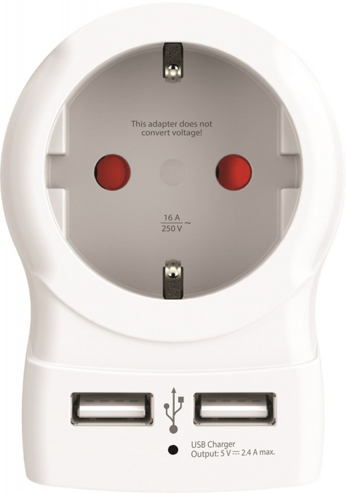 SKROSS Stikkontaktadapter med 2 USB-A i gruppen HJEM, HUS OG HAGE / El og belysning / Grenuttak hos TP E-commerce Nordic AB (38-99960)