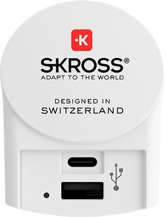 SKROSS Reiseadapter Europa til USB-A og USB-C i gruppen HJEM, HUS OG HAGE / El og belysning / Reiseadaptere hos TP E-commerce Nordic AB (38-99961)