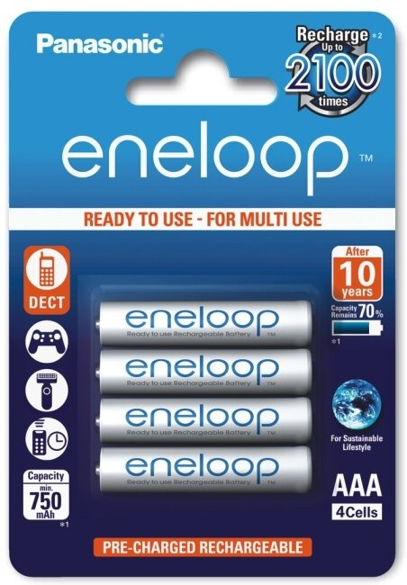 Panasonic Eneloop R03/AAA 750mAh - 4 pcs blister i gruppen Elektronikk / Batterier & Ladere / Batterier / AAA hos TP E-commerce Nordic AB (89-504628)