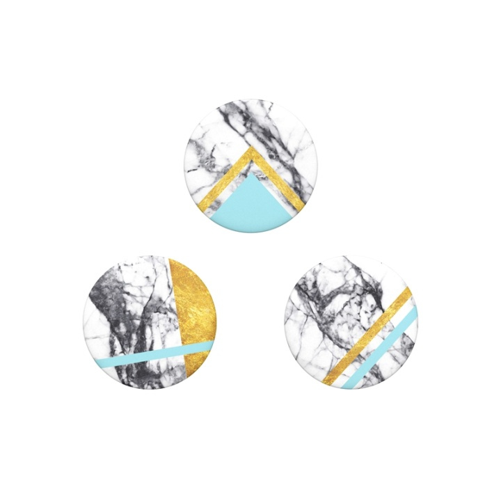 PopSockets White Marble Glam Avtagbara MINI Grip 3pack i gruppen SMARTTELEFON & NETTBRETT / Annet tilbehør / Popsockets hos TP E-commerce Nordic AB (A00348)