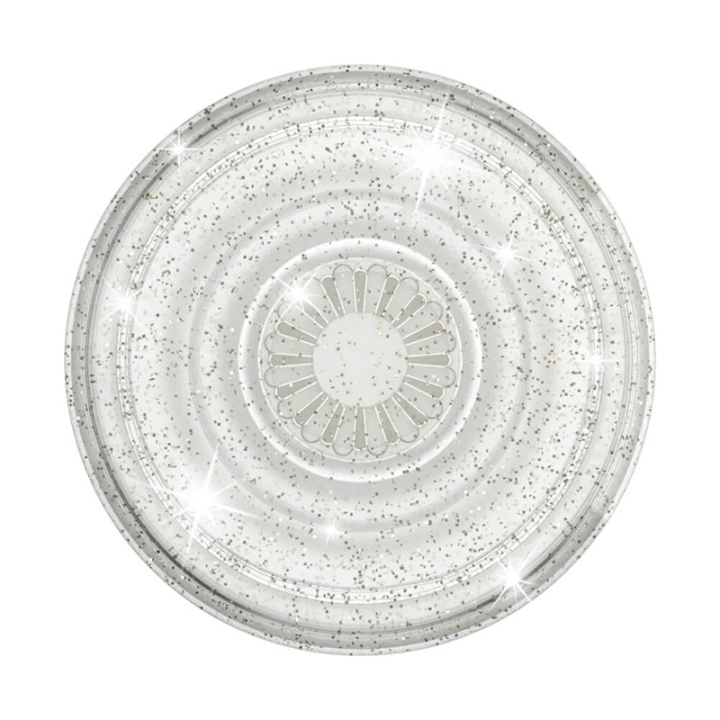 PopSockets Clear Glitter Silver Avtagbart Grip med Ställfunktion i gruppen SMARTTELEFON & NETTBRETT / Annet tilbehør / Popsockets hos TP E-commerce Nordic AB (A00372)