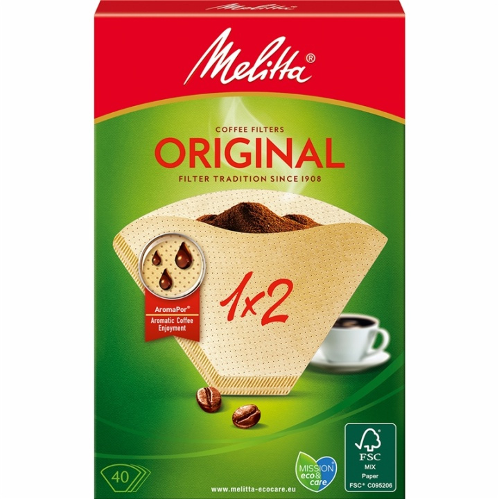 Melitta Kaffefilter 1X2 40pack (Obs 18 i gruppen HJEM, HUS OG HAGE / Husholdningsapparater / Kaffe og espresso / Kapsler, filter og tilbehør hos TP E-commerce Nordic AB (A00877)