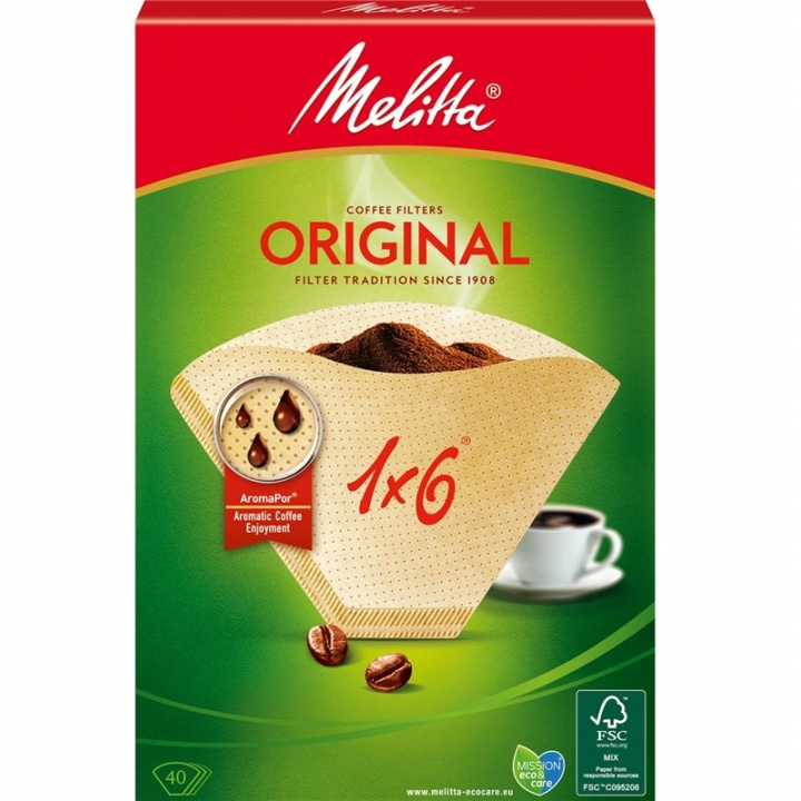 Melitta Kaffefilter 1X6 40-pakning (Note 8 dfp) i gruppen HJEM, HUS OG HAGE / Husholdningsapparater / Kaffe og espresso / Kapsler, filter og tilbehør hos TP E-commerce Nordic AB (A00878)
