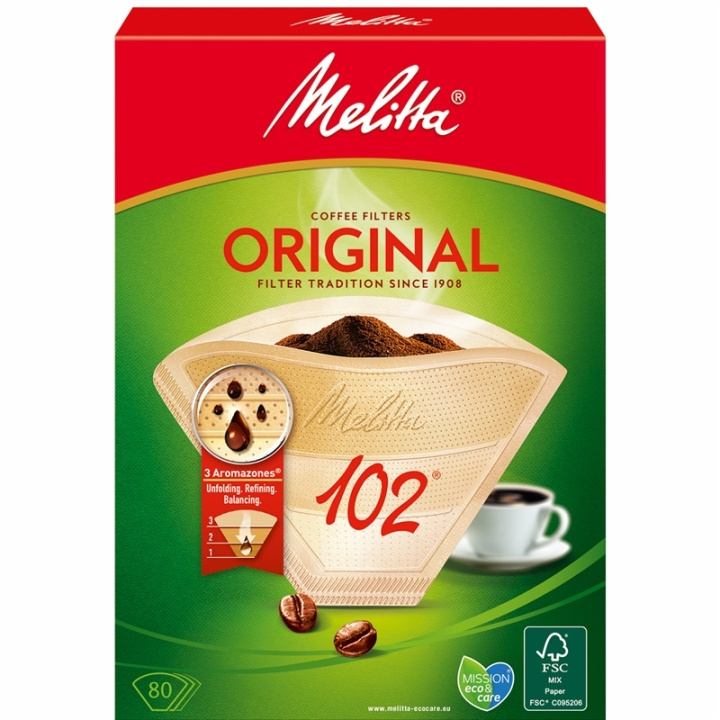 Melitta Kaffefilter 102 80-pakning (Merk 9 stk DFP) i gruppen HJEM, HUS OG HAGE / Husholdningsapparater / Kaffe og espresso / Kapsler, filter og tilbehør hos TP E-commerce Nordic AB (A00880)