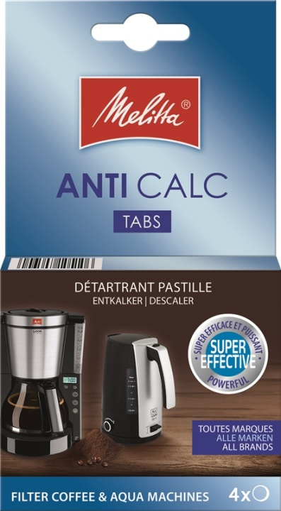 Melitta Avkalkningstablett 4x125g (MERK i gruppen HJEM, HUS OG HAGE / Husholdningsapparater / Kaffe og espresso / Kapsler, filter og tilbehør hos TP E-commerce Nordic AB (A00888)