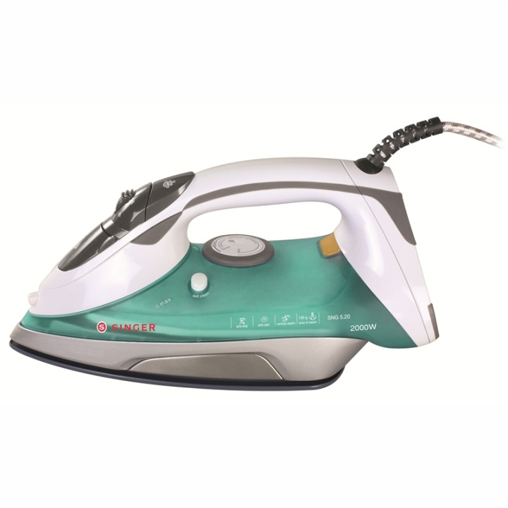 Singer Strykejern 2000W Keramisk strykesål SNG520 i gruppen HJEM, HUS OG HAGE / Omsorg for klær (Finns inte riktigt något norskt ord för detta...) / Strykejern hos TP E-commerce Nordic AB (A01006)