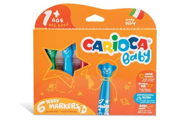 Carioca Teddie tusjer, 6 stk i gruppen LEKER, BARN OG BABY / Leker / Tegne & regne hos TP E-commerce Nordic AB (A01195)