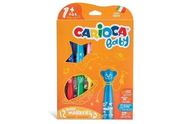 Carioca Teddie tusjer, 12 stk i gruppen LEKER, BARN OG BABY / Leker / Tegne & regne hos TP E-commerce Nordic AB (A01196)