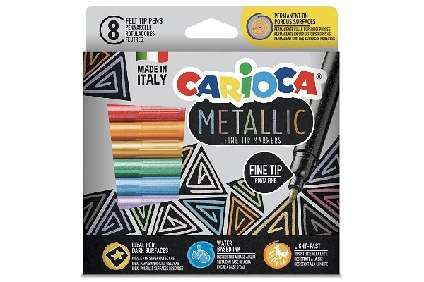 Carioca Metallic Fineliner 8st i gruppen SPORT, FRITID & HOBBY / Hobby / Male & Tegne / Penner, Fargestifter & Blekk hos TP E-commerce Nordic AB (A01197)