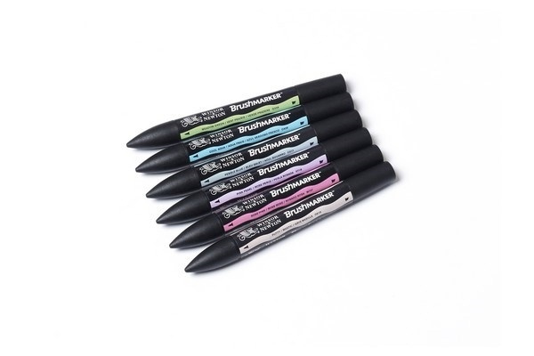 Winsor Brushmarker 6st, Pastel Tones i gruppen SPORT, FRITID & HOBBY / Hobby / Male & Tegne / Penner, Fargestifter & Blekk hos TP E-commerce Nordic AB (A01223)