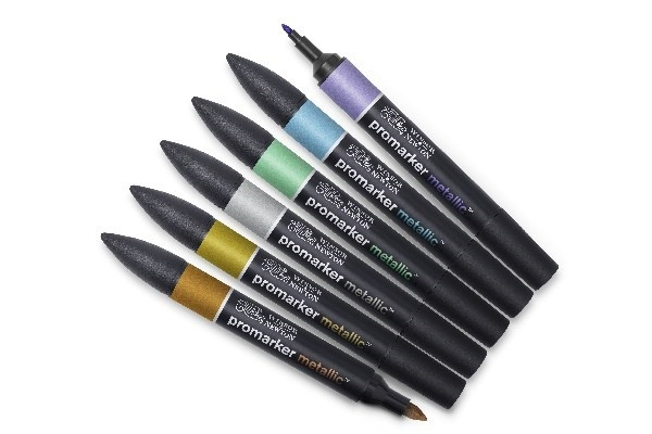 Winsor Promarker Metallic Marker 6st i gruppen SPORT, FRITID & HOBBY / Hobby / Male & Tegne / Penner, Fargestifter & Blekk hos TP E-commerce Nordic AB (A01227)