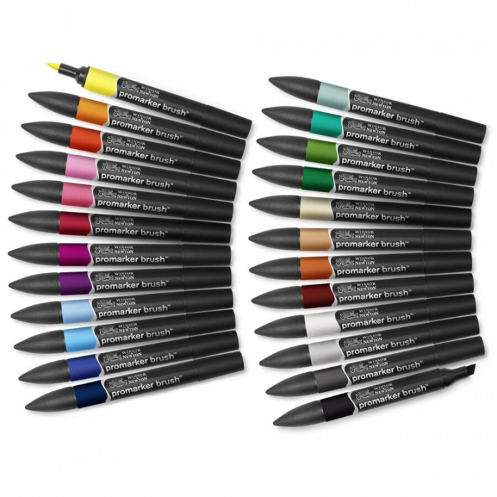 Winsor Penselmarkørsett 24 stk, Student designer i gruppen SPORT, FRITID & HOBBY / Hobby / Male & Tegne / Penner, Fargestifter & Blekk hos TP E-commerce Nordic AB (A01235)