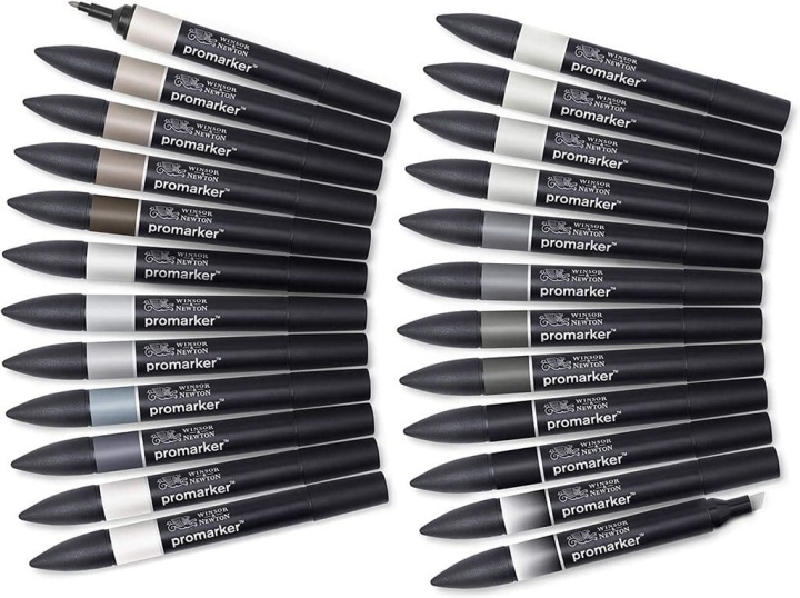 Winsor Promarker-sett 24 stk. svart og grå i oppbevaringspose i gruppen SPORT, FRITID & HOBBY / Hobby / Male & Tegne / Penner, Fargestifter & Blekk hos TP E-commerce Nordic AB (A01237)