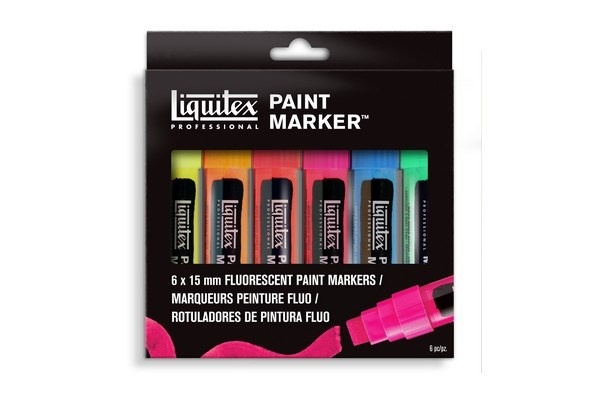 Liquitex Akrylmarkör Wide Fluorescent 6st i gruppen SPORT, FRITID & HOBBY / Hobby / Male & Tegne / Penner, Fargestifter & Blekk hos TP E-commerce Nordic AB (A01244)