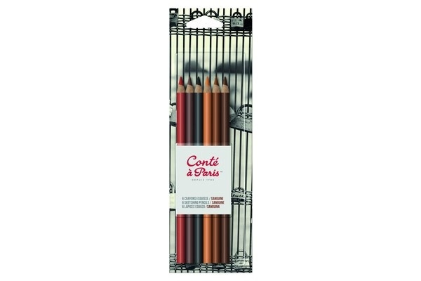 Conté à Paris Sketch Pencils, 6stk i gruppen SPORT, FRITID & HOBBY / Hobby / Male & Tegne / Penner, Fargestifter & Blekk hos TP E-commerce Nordic AB (A01261)