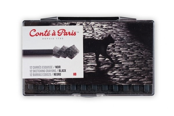 Conté à Paris Pastel Chalk HB, svart i gruppen SPORT, FRITID & HOBBY / Hobby / Male & Tegne / Penner, Fargestifter & Blekk hos TP E-commerce Nordic AB (A01292)